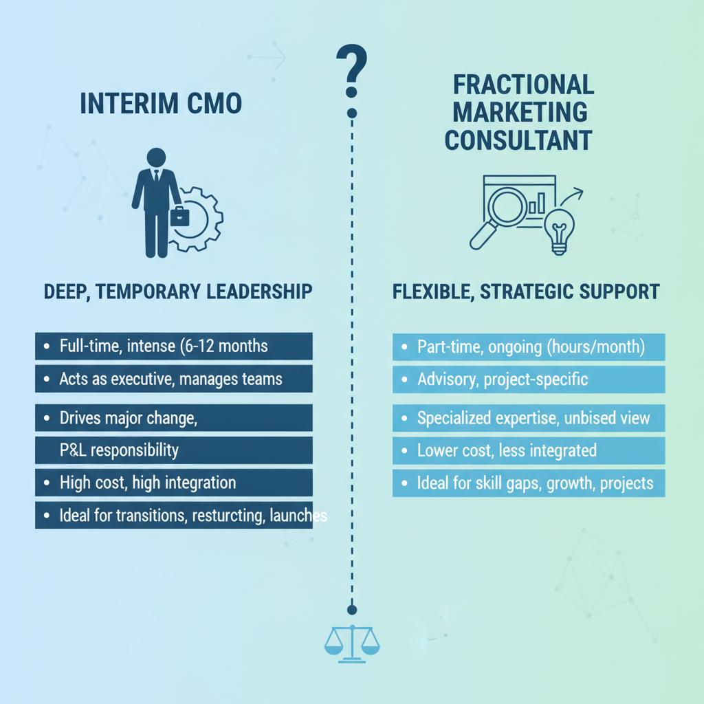 Interim CMO vs Fractional Marketing Consultant